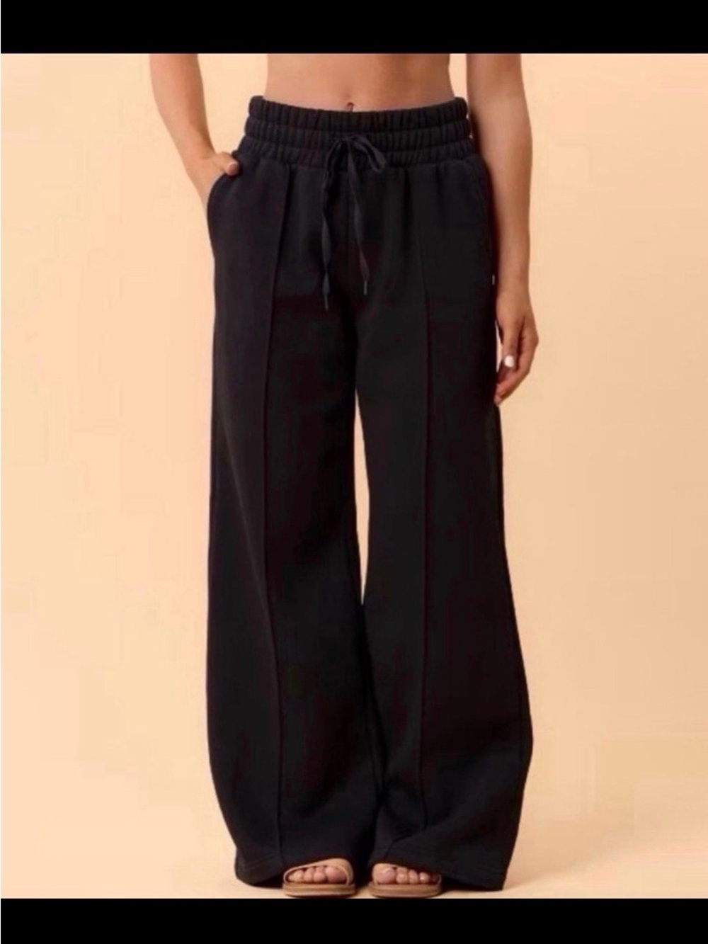 Blogilates Women's Travel Trouser High-Rise Wide Leg Sweatpants - Large